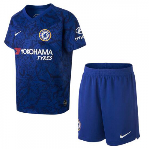 19-20 Chelsea Home Soccer Uniforms Kids (Shirt + Shorts)